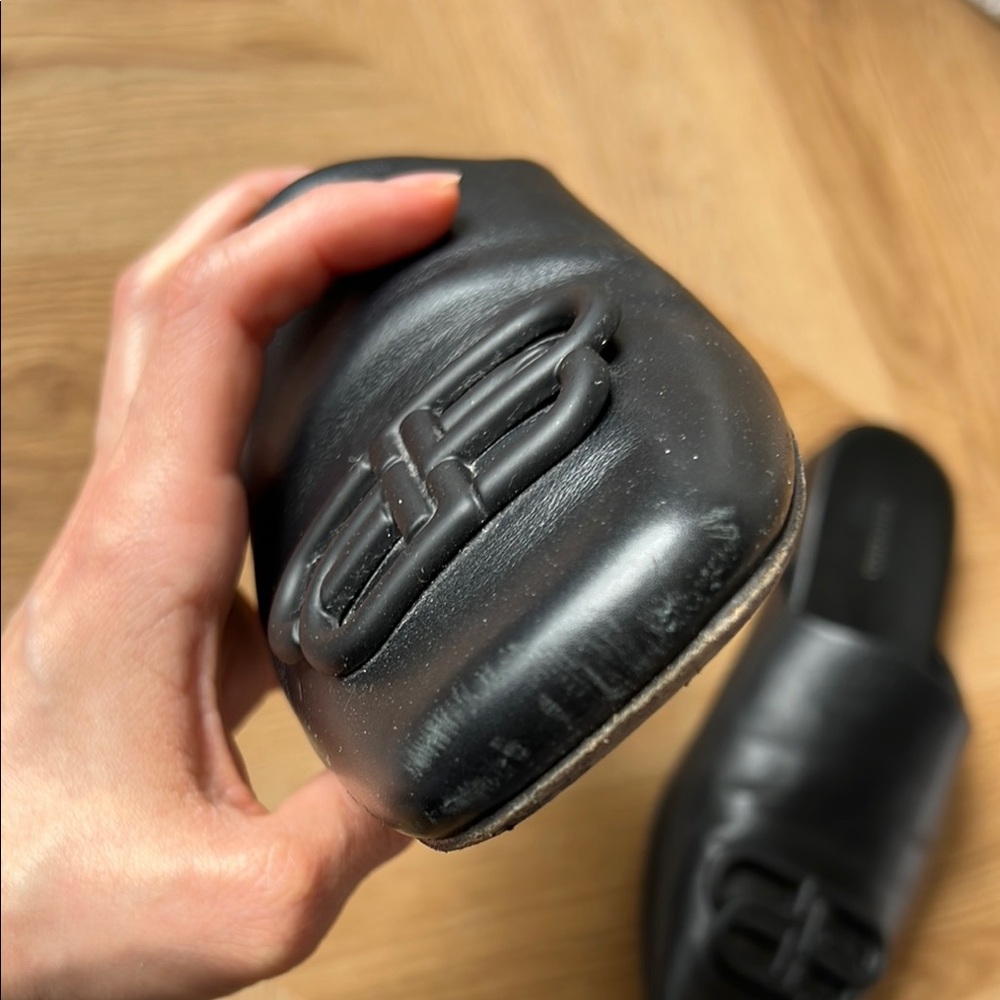 Balenciaga BB Cosy Black Leather Mules 36 - Picture 8 of 16